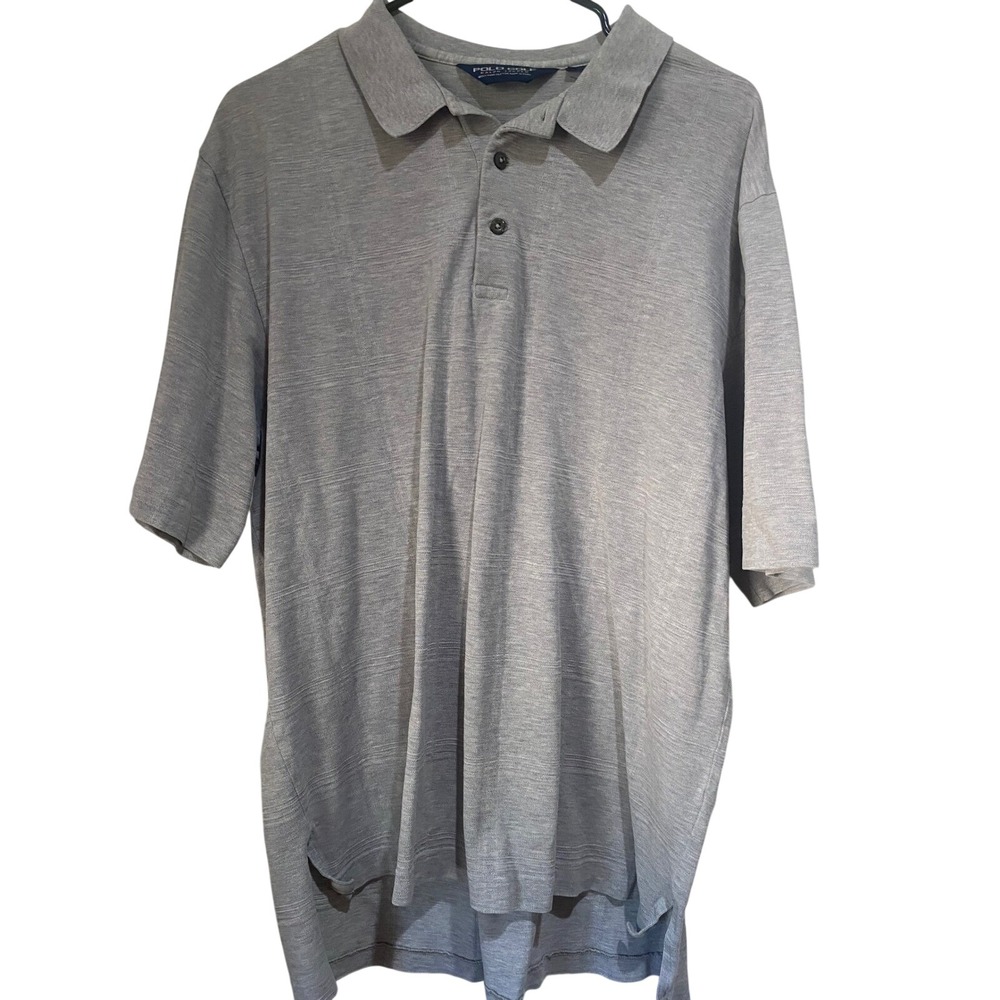 #300 Grey Mens Polo Golf Ralph Lauren Polo Shirt Large